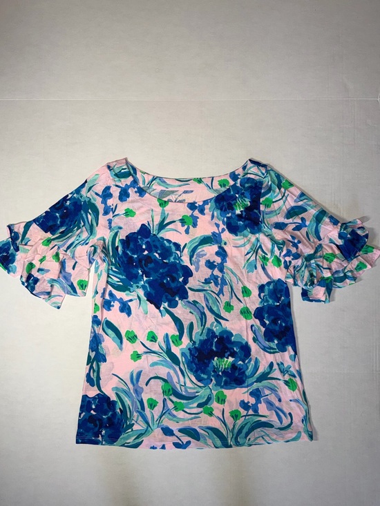 Lilly Pulitzer Tops - Lilly Pulitzer Pink Top with Blue Floral Print